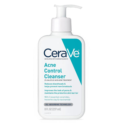 CeraVe Acne Treatment Face Wash, Salicylic Acid Cleanser with Purifying Clay