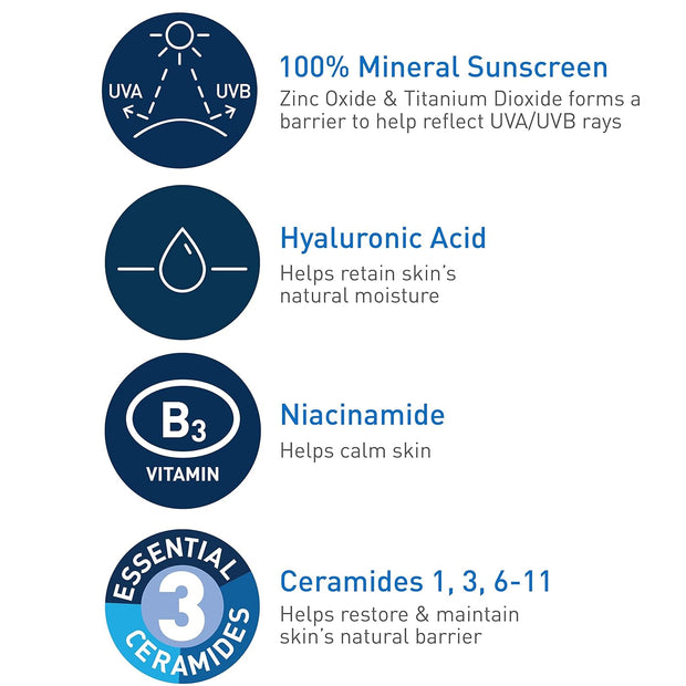 CeraVe 100% Mineral Sunscreen SPF 50