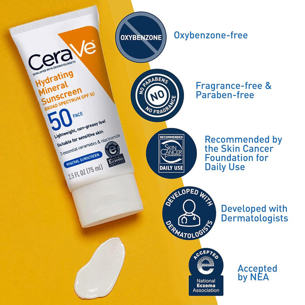 CeraVe 100% Mineral Sunscreen SPF 50